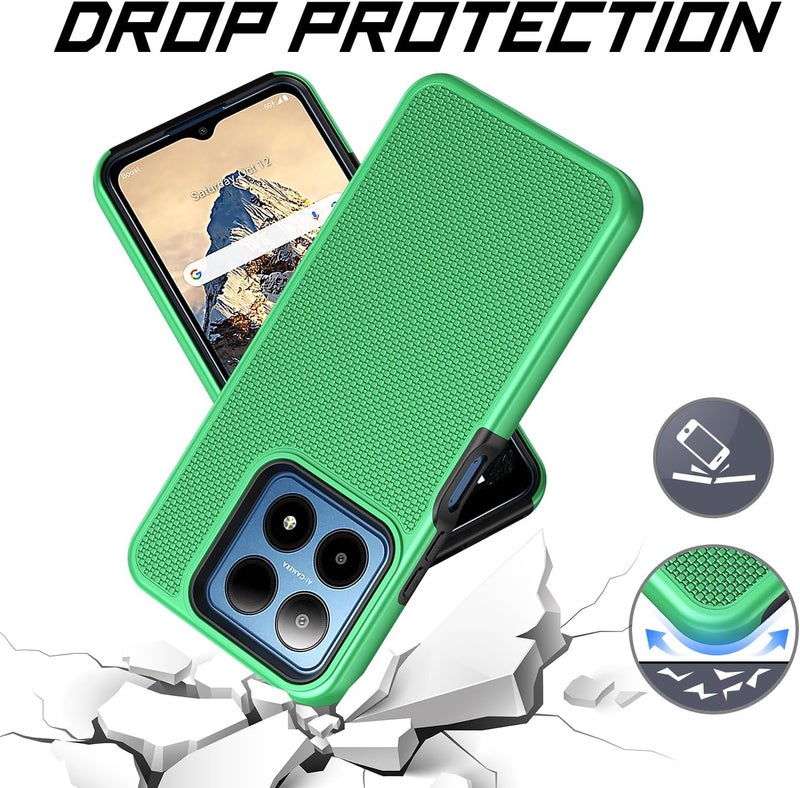 Mocotto for Boost Summit 5G Case with Tempered Glass Screen Protector,Dual Layer Heavy Duty Shockproof Protection for Boost Mobile Summit 5G (Boost Summit 5G,Green) - Image 4